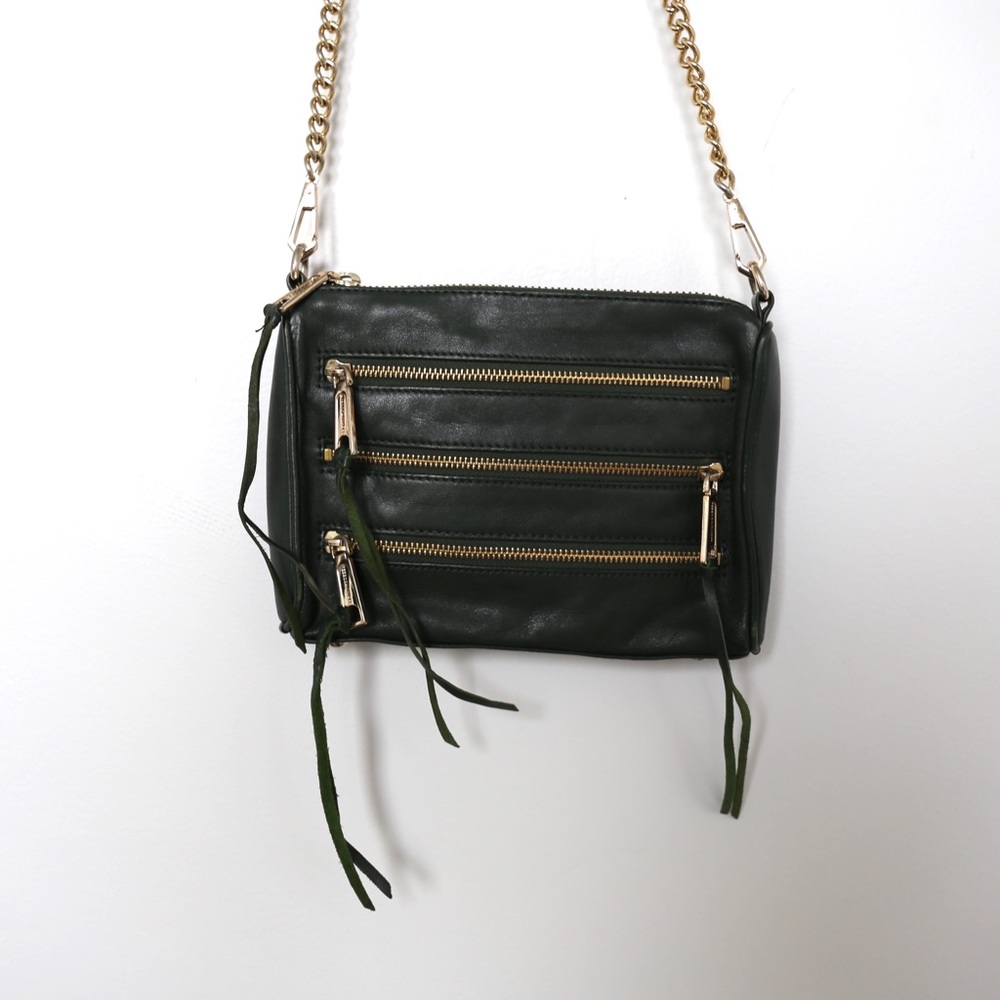 Rebecca Minkoff leather crossbody in hunter green